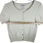 H Hilfiger 100% Cashmere Cardigan Top Short Sleeve Sweater Sz M Old Money Luxury Tan Size M Photo 6