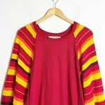 Free People We The  Rainbow Dreams Top Size Small Oversized Striped Knit Boho Photo 3