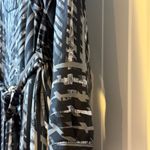 Dana Buchman  Womens PXL Black Geometric Print Wrap Dress Long Sleeve Tie Waist Photo 5