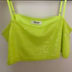 Showpo Lime Green Sequin Crop Top Photo 3