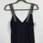 ZARA  Black Midi Dress Small Ribbed Knit Jersey Crochet Strap Vacation Photo 9