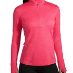 Brooks  Dash 1/4 Zip Running Shirt UPF 45 DriLayer Wicking Thumb Holes Pink M Photo 0