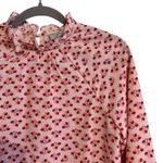 Hill House  Women’s Pink Posey Millie Crepe Floral Blouse Size XS Pink Shirt Top Photo 1