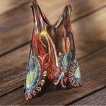 Moon Collection Women’s Boho Paisley Tank Top S Multicolor Tie Front Festival Photo 1