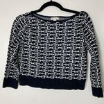 Eva Mendes New York & Company Black White EM Cropped Sweater Medium Photo 0