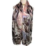 Cynthia Rowley 100% silk abstract watercolor floral long scarf 12.5 x 66” Photo 3