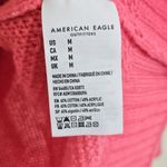 American Eagle Henley Knit Sweater Womens Size M Crew Neck Slouchy Coral Pink Photo 5