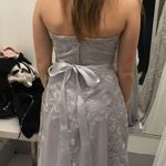Strapless Elegant Prom Dress Silver Size 2 Photo 2