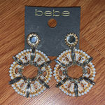 Bebe white & gold rhinestone earrings Photo 0