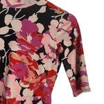 ZARA  High Neck Pink Floral Print Elbow Sleeve Tie Back Midi Dress Size Small Photo 5