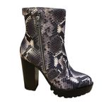 AllSaints Ana Snake Emobossed Lug Womens Boot Size US Size 7 NEW Black Photo 0