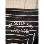 Aero Seriously Soft Square Neck Tank Black & White Striped Woman’s Size Medium Photo 5