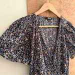 Madewell  Poplin Cotton Floral Wrap Dress size Small Photo 2