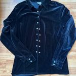 Vintage Black velvet pearl snap shirt Size L Photo 2