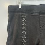 Torrid Black/Grey Wash Faux Leather Lace Up Denim Jeggings Size 2X Short Photo 3