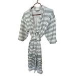 Hearth & Hand Magnolia Striped Cotton Robe Fringe Hem Belted Bath Spa Kimono Size undefined Photo 1
