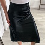 Black Silky Midi Fit and Flare Skirt / Size XS Photo 2