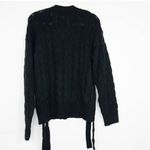 Weatherproof NWOT Vintage V-neck cabled sweater, black, XL Photo 1