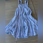Mustard Seed  Blue and White Striped Top Photo 7