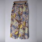 C&C California  Linen Size Medium Colorful Palm Print High‎ Rise Crop Pants Photo 1