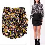 Marie Oliver NWOT 100% Silk Floral Print Ruffle Mini Skirt Size 0 Photo 1