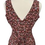 Vintage Sostanza Romper Ditsy Floral Button Front Mini Dress Burgundy Womens M Size M Photo 8
