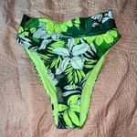 Aerie High Waisted  Green Floral Bikini Bottoms Photo 0