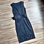 Karen Millen | Black Fitted Sheath Sleeveless Zipper Detail Black Belt | Size 2 Photo 4