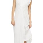 Free People  Beach Dress Womens XS Gathered Midi Asymmetrical Flowy Boho Summer Photo 0