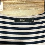 THML Anthropologie  Embroidered Orange Stripe Top Photo 2