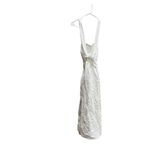 Reformation Elara White Linen Square Neck Slit Tie Back Midi Dress Size 6 Photo 3