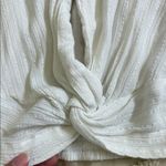 Hollister  White Ribbed Button Down Shirt with Notched Collar Photo 1