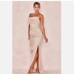 House Of CB  S D-DD Adrienne Champagne Maxi Satin‎ Strapless Draped Corset dress Photo 2