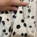 CAbi White & Grey Polka Dot 3/4 Sleeve Cardigan Sweater Womens S Casual Preppy Photo 3