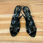 Tibi Black Print Silk Slingback Heels Sandals Shoes Size 6.5 Photo 1
