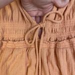 Free People  Beach Bound Tie Front Smocked Tank Top Size‎ S Pink Orange Photo 2