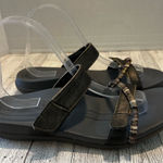 Aetrex  Kori Slide Sandals Pewter Size 40 9-9.5M Embellished Beaded Metallic Photo 0