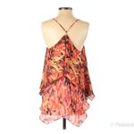 Catherine Malandrino Orange Pink Flowy Spaghetti Strap Tank Top Blouse Small Photo 2