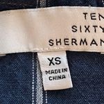 Ten Sixty Sherman Pinstriped Navy Blue & White Linen Blend Cropped Jumpsuit, size XS Photo 2