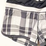 Lululemon  Size 10‎ Groovy Run Grey Plaid Athletic Pull on Workout Shorts Photo 1