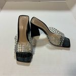 Schutz  Heel Lizah Crystal Vinyl Sandal Mule Slip On in Black Sz 8.5 NWOB *flaws* Photo 3
