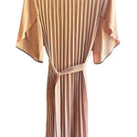 Ecowish  Womens‎ Size Medium Blush Pink Pleated Dress Short Sleeve Sash Belt NWT Photo 0