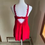 Y2K Red velvet lace babydoll dress with adjustable straps size L Size L Photo 6