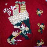 Vintage BonWorth Christmas ugly sweater, 3D, Santa‎ Clause, cardinal, M Red Size M Photo 8