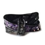 Black Ring Purple & White Rhinestones Cocktail Photo 1