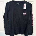 Vineyard Vines NWT  Apres Ski Lodge Whale Black Cotton Shirt MEDIUM Photo 0