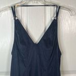 Free People Sz M Running Wild Bodycon Slip Dress Blue Faux Suede Photo 3