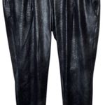 Raffaello Rossi Candice O Less Faux Leather Black Pant Jogger size 42 / US 12 Photo 0
