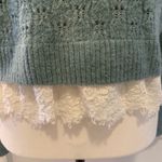 Divided | crop sweater with lace trim. Photo 4