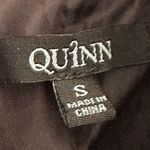 Quinn Large Collared Aztec Design Single Button Coat Black Photo 3